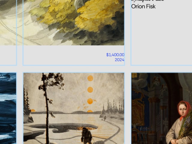 Art gallery paintings interface