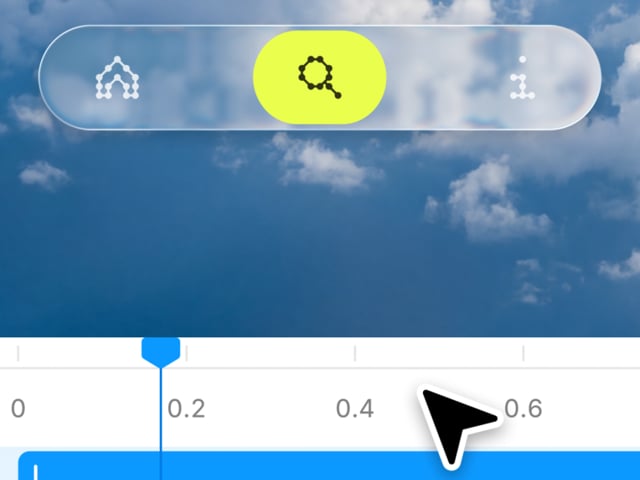 Vector toolbar over sky interface