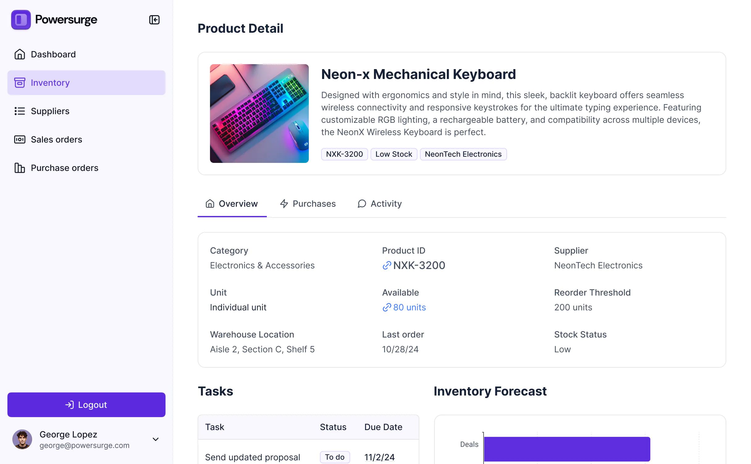 Inventory management app preview